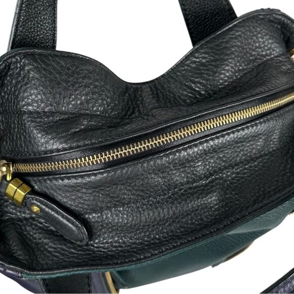 OrYANY Colorblock Multicolor Leather Zipper Slouchy Hobo Shoulder Bag Satchel - Picture 7 of 11